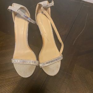 Silver glitter heels